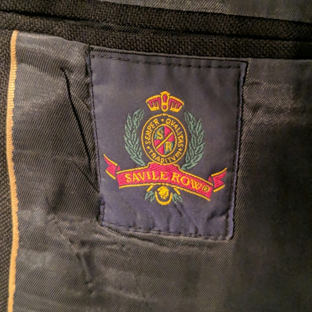 5/$30 Savile Row Black Blazer Sport Coat 43R - Picture 4 of 6